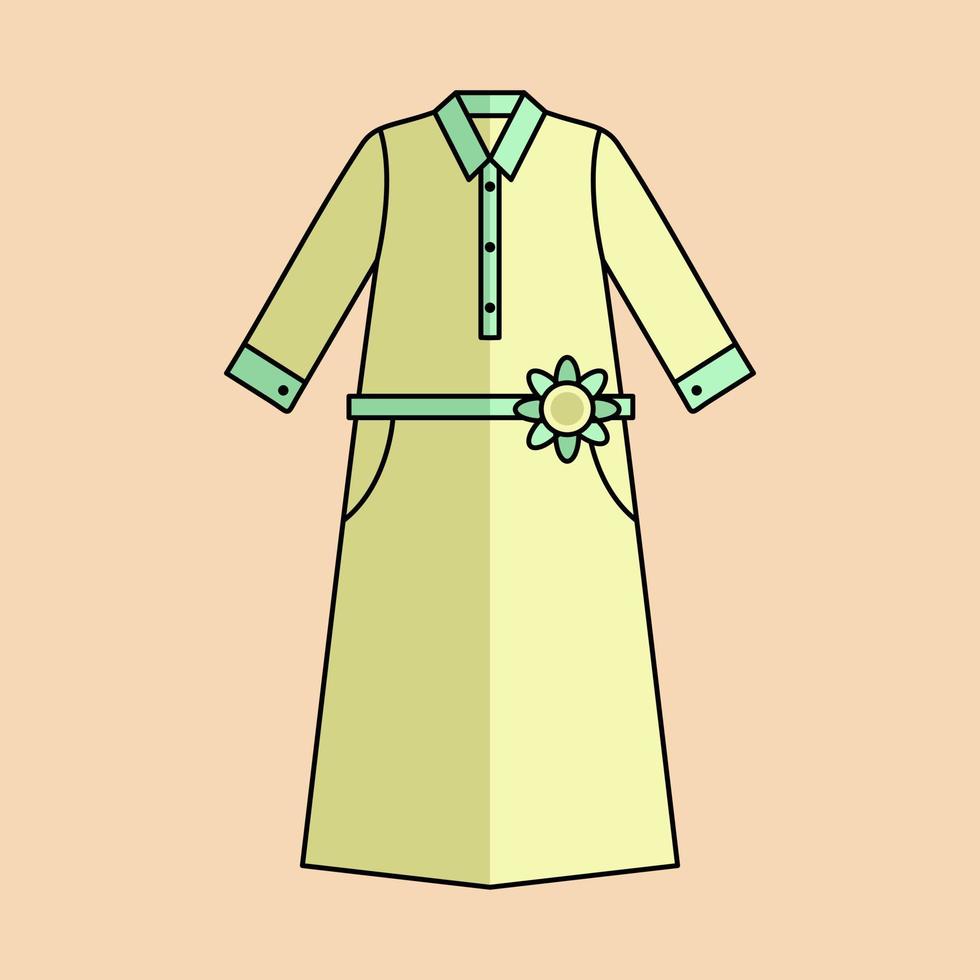 Illustration of a Muslim woman's dress in pastel colors vector