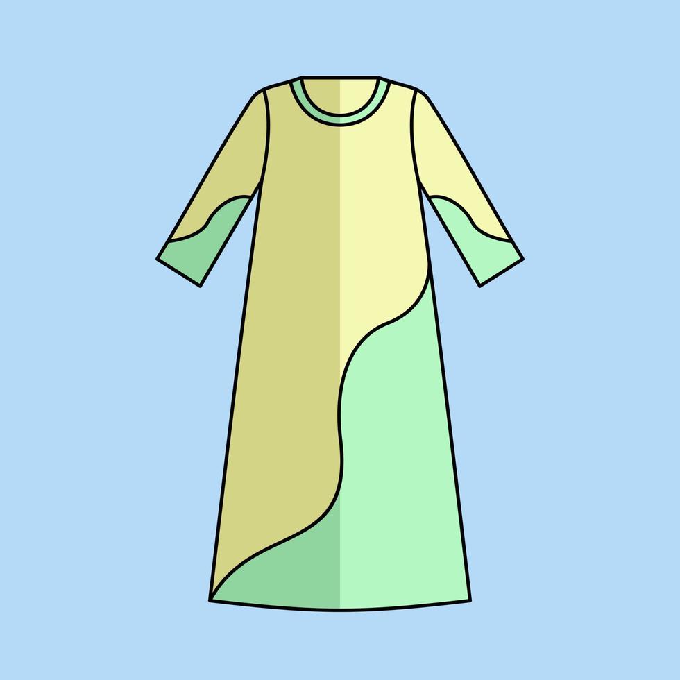 Illustration of a Muslim woman's dress in pastel colors vector