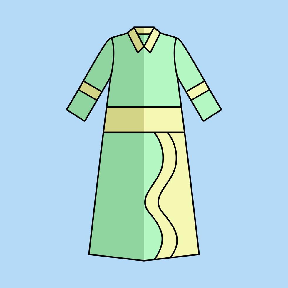 Illustration of a Muslim woman's dress in pastel colors vector