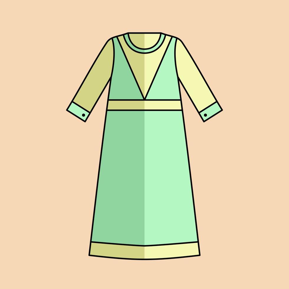 Illustration of a Muslim woman's dress in pastel colors vector