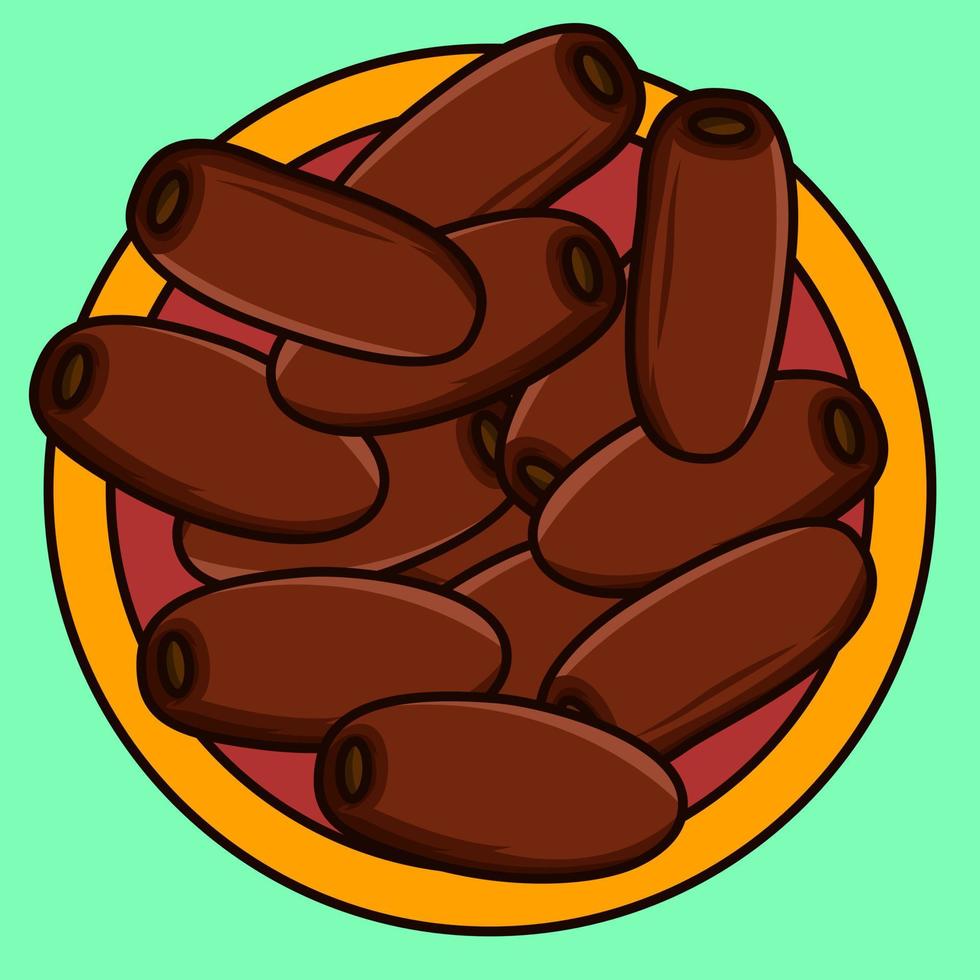 Illustration of dates from Arabic, which are usually eaten in the month of Ramadan vector