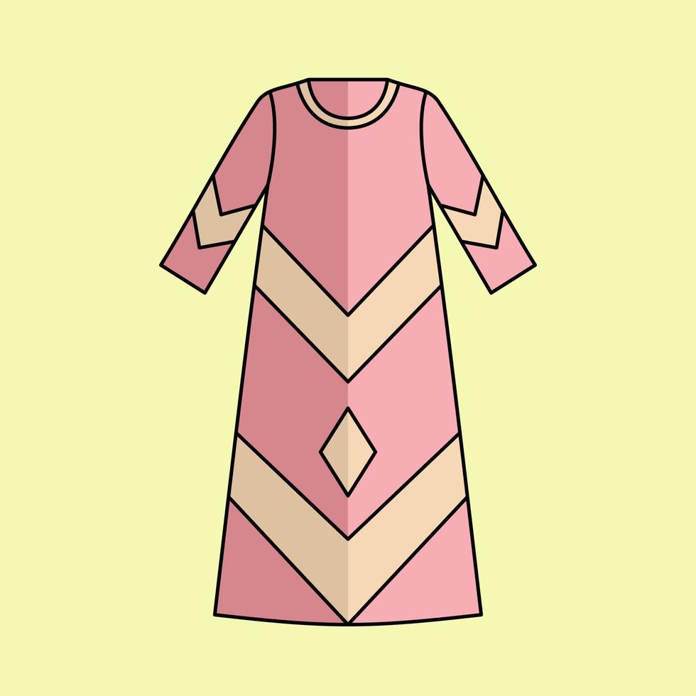 Illustration of a Muslim woman's dress in pastel colors vector