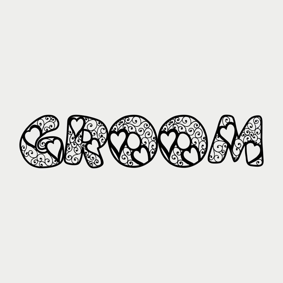 Groom Word lettering vector illustration