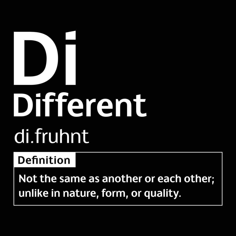 Different English Word definition digital print design for t-shirts and wall art poster vector illustration