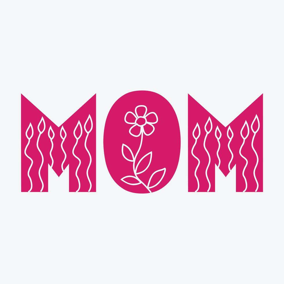 de la madre día letras con flores vector ilustración