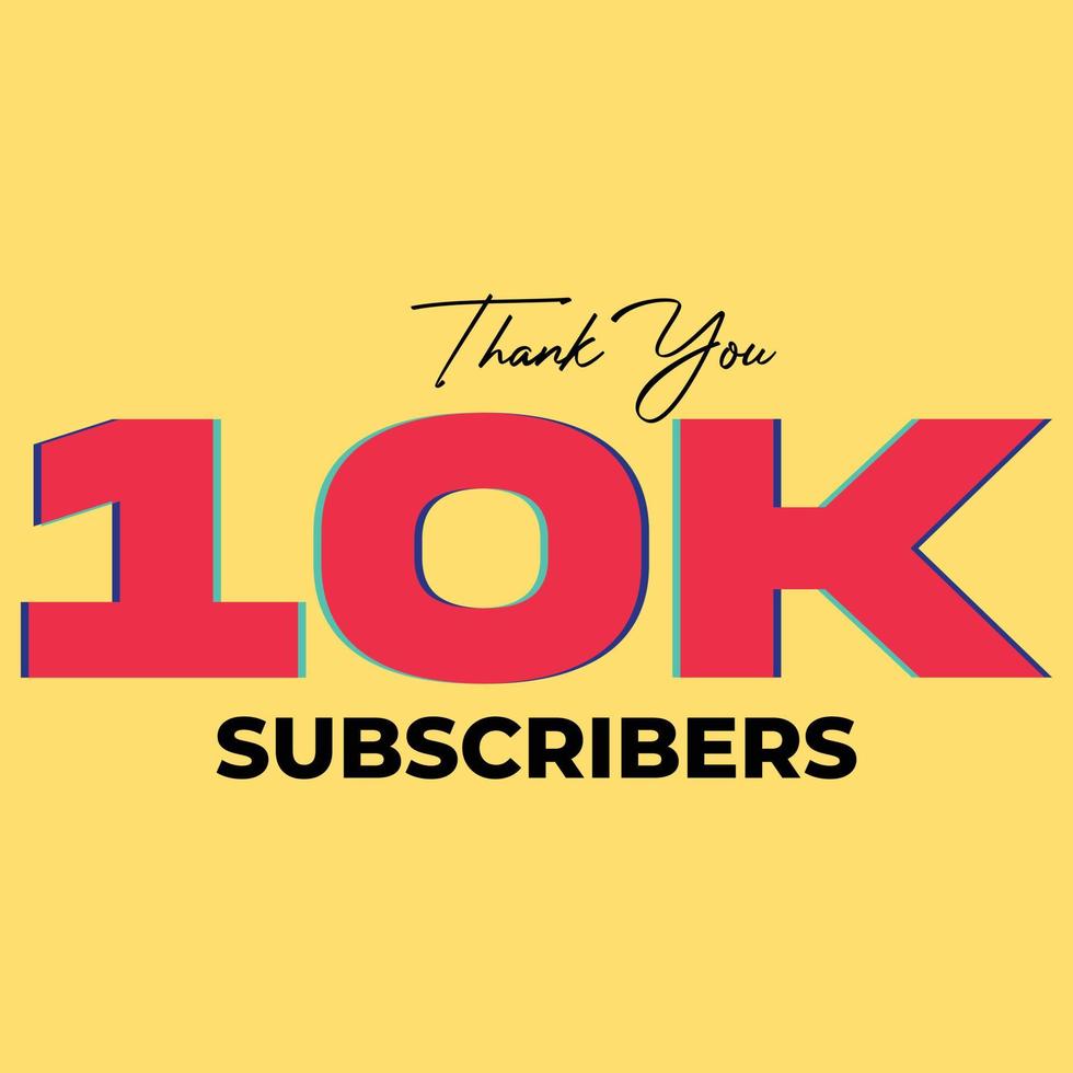 10K subscribers celebration greeting banner vector illustration