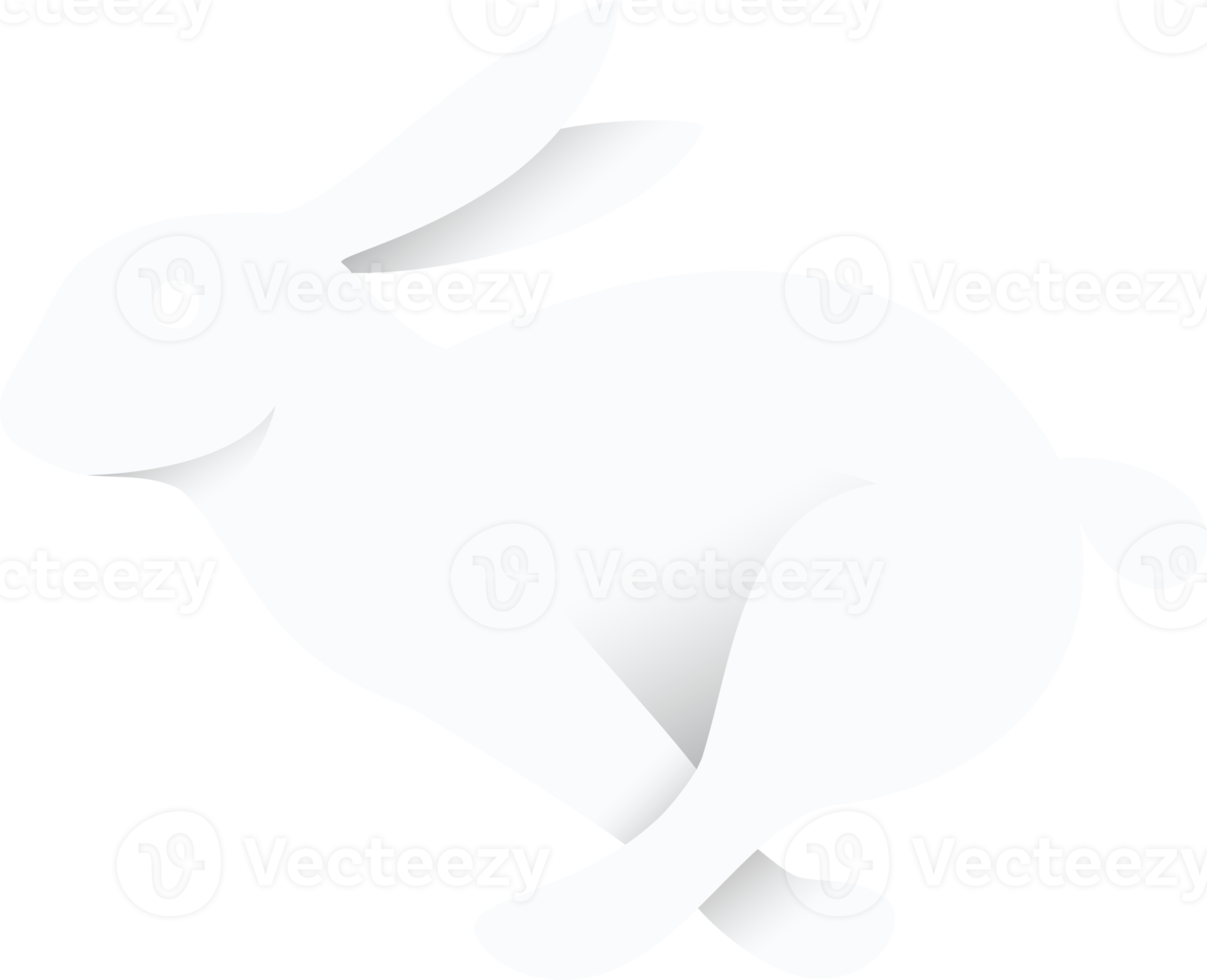 Bunny rabbit paper cut symbol png