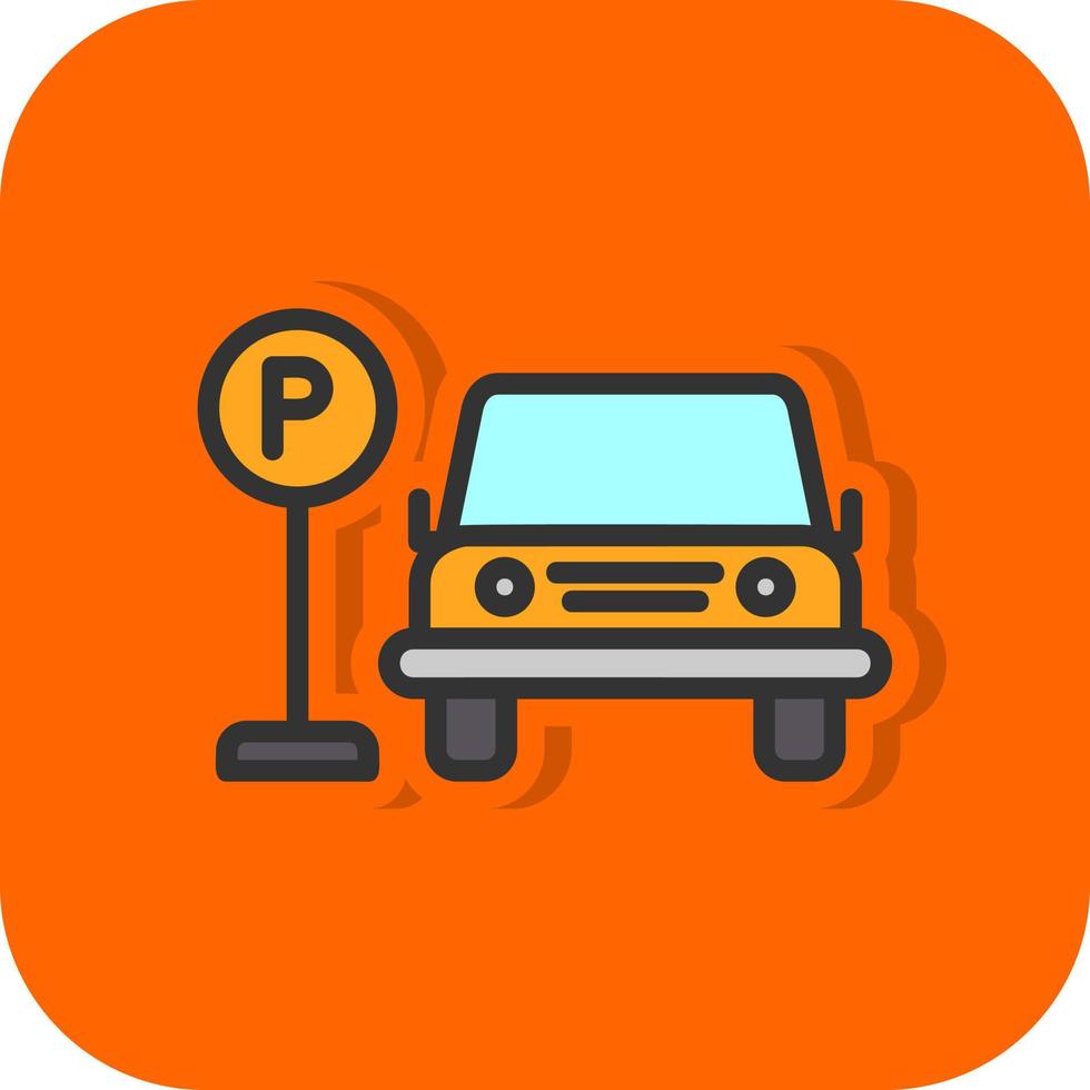 icono de vector de estacionamiento de coche