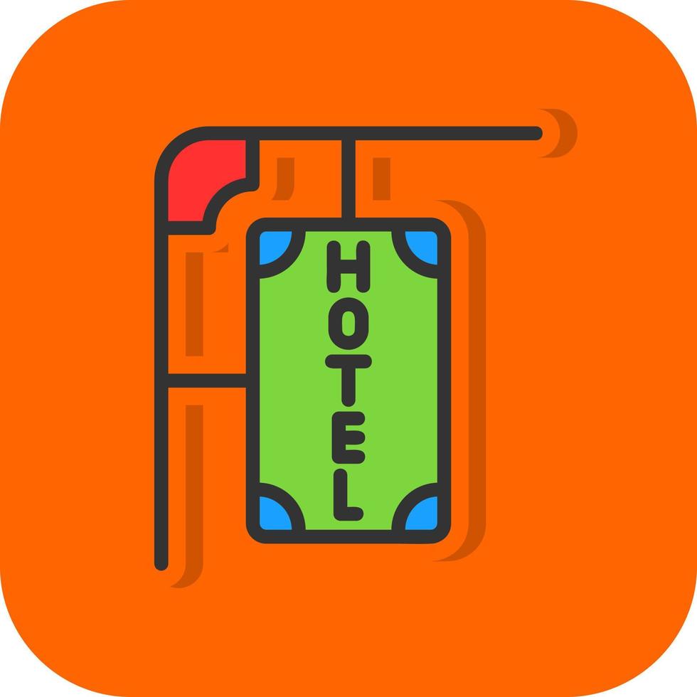 icono de vector de signo de hotel