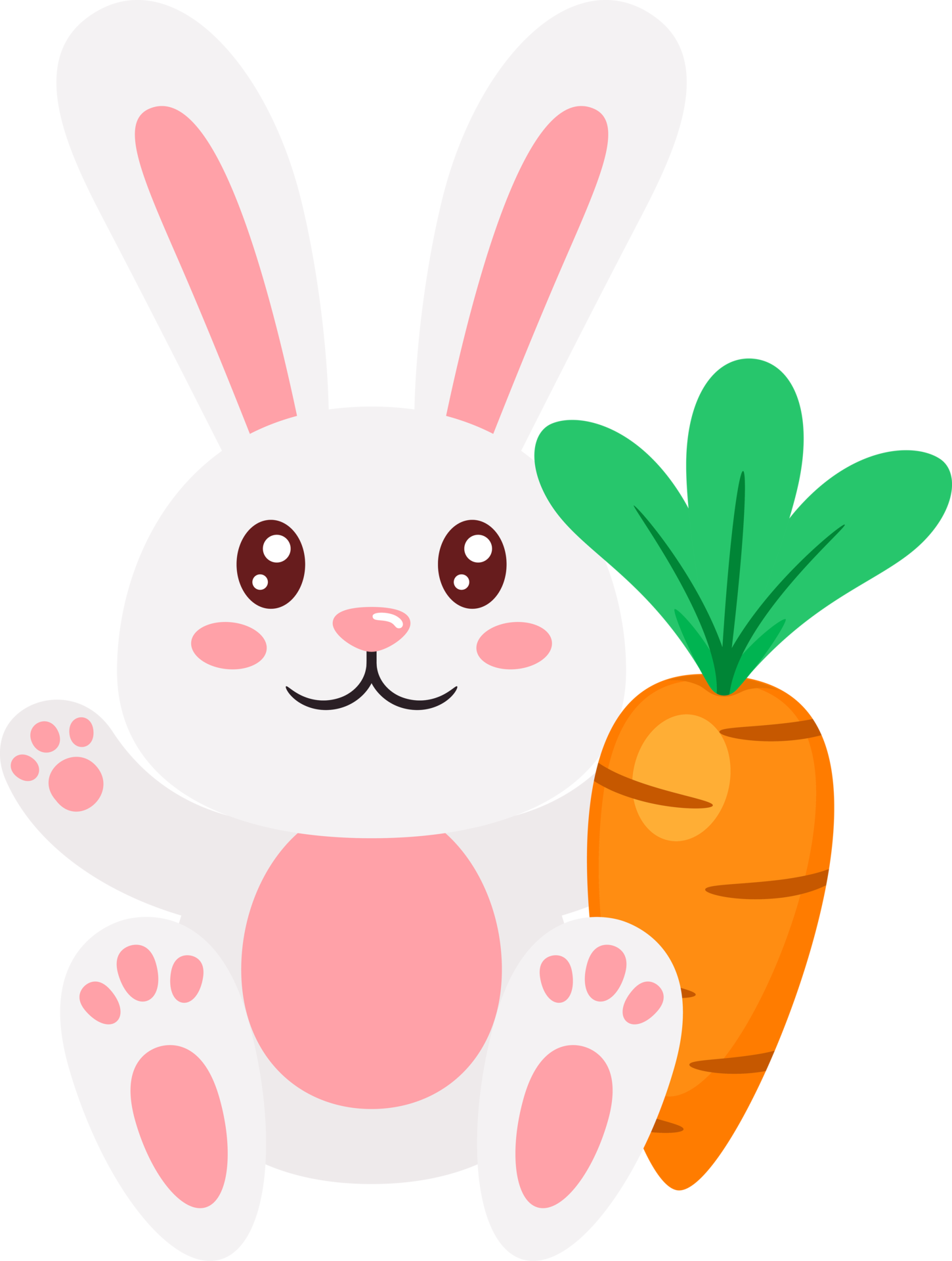 easter bunny rabbit and eggs 19615942 PNG