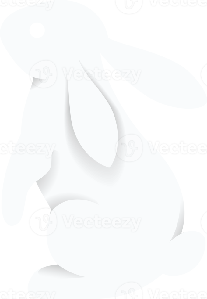 Bunny rabbit paper cut symbol png