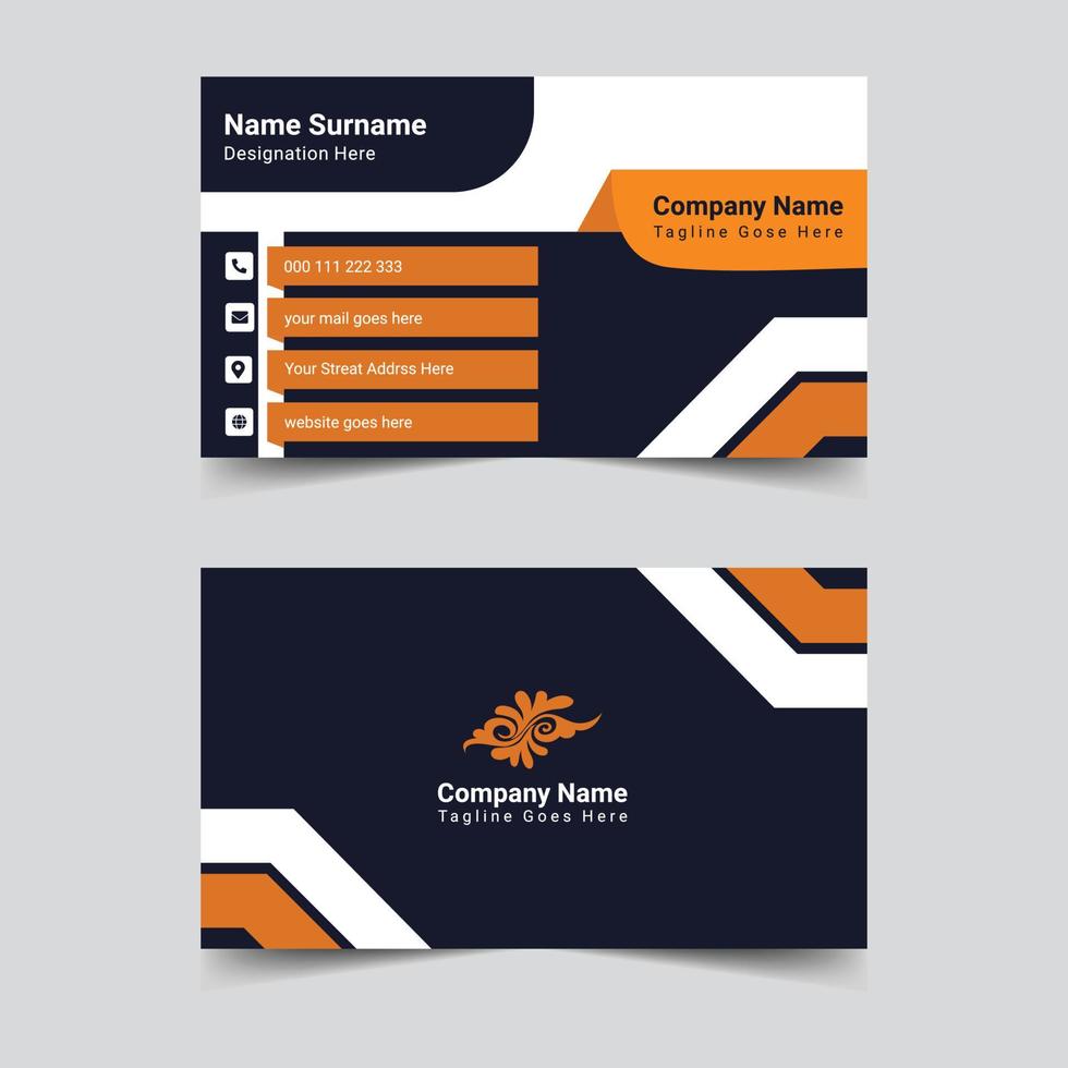 Professional business card template design vector illustration