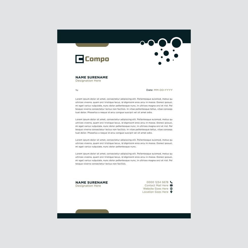 Professional letterhead template design vector illustration