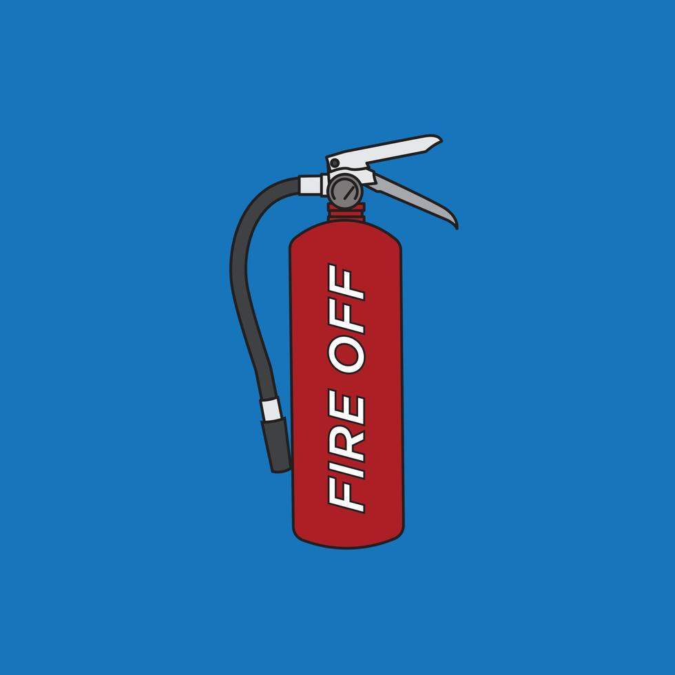 red fire extinguisher with blue background vector