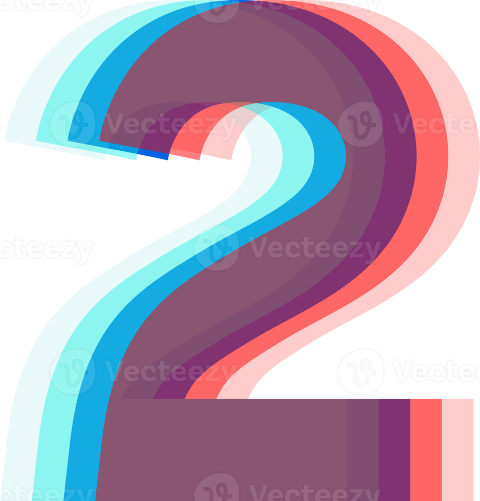 linear number style png
