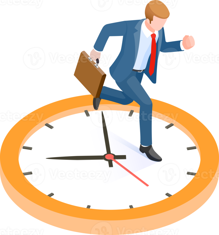 Businessman running clock png