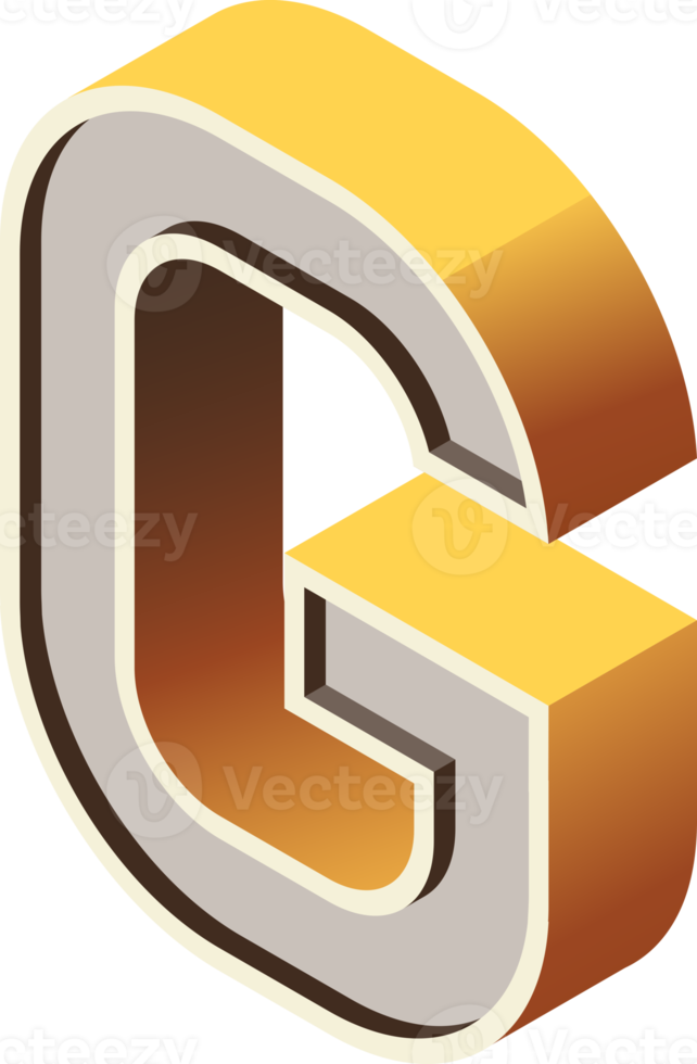 alphabets font isometric png