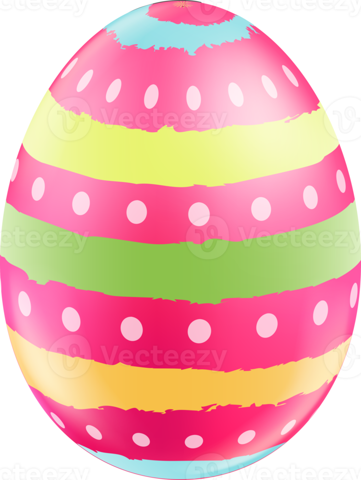 Colorful Painted Easter Eggs (PNG Transparent)