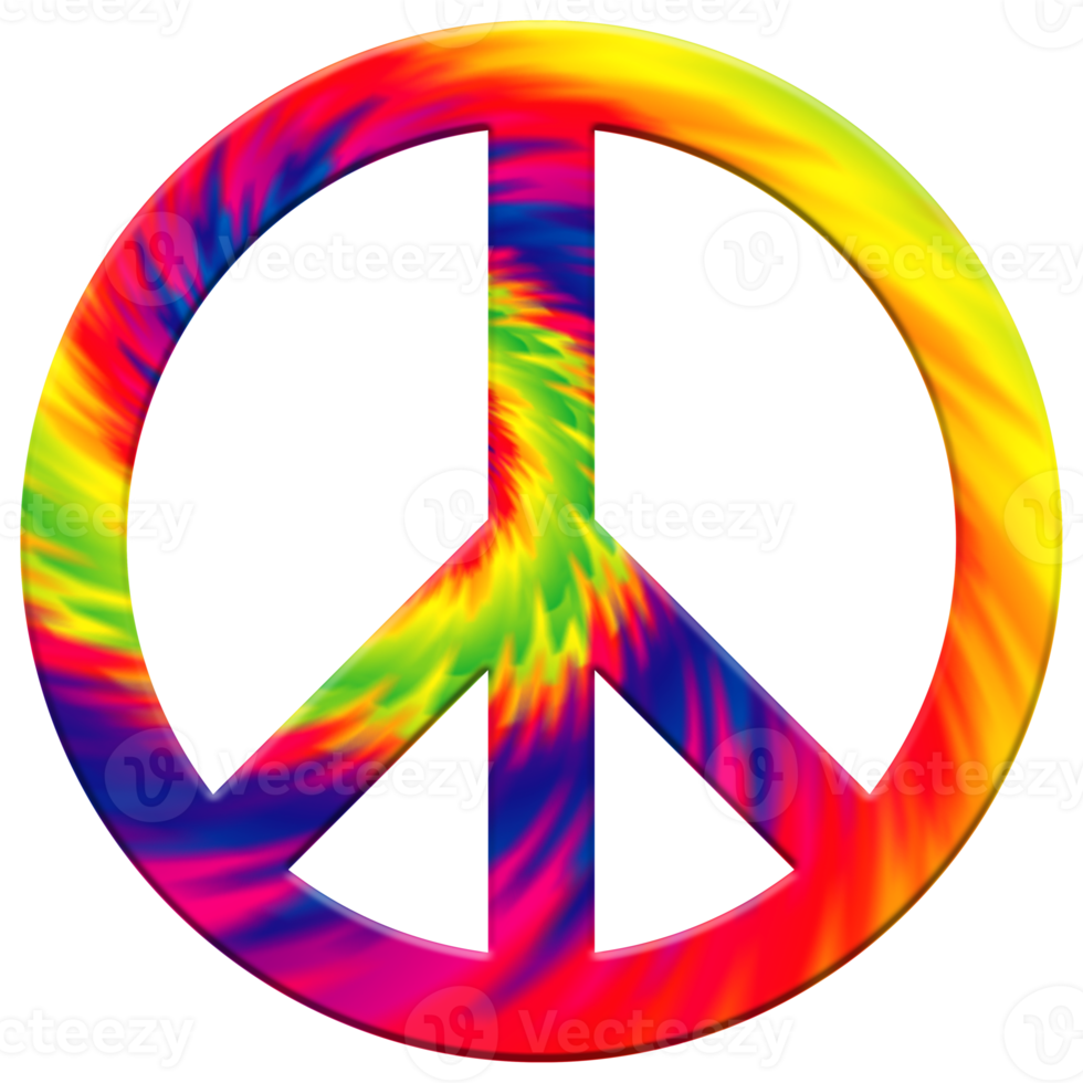 Peace sign icon tie dry png