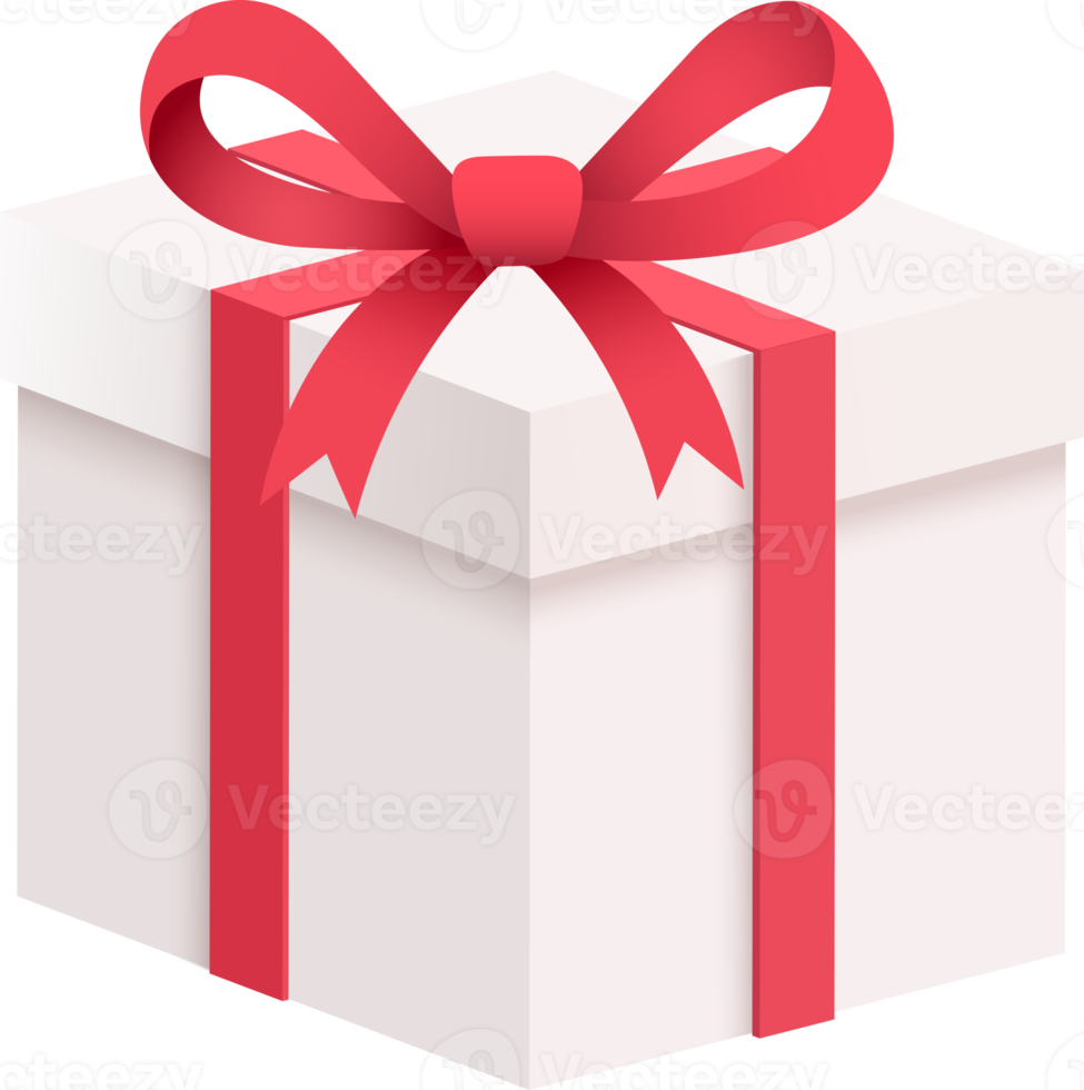 confezione regalo con nastro rosso png