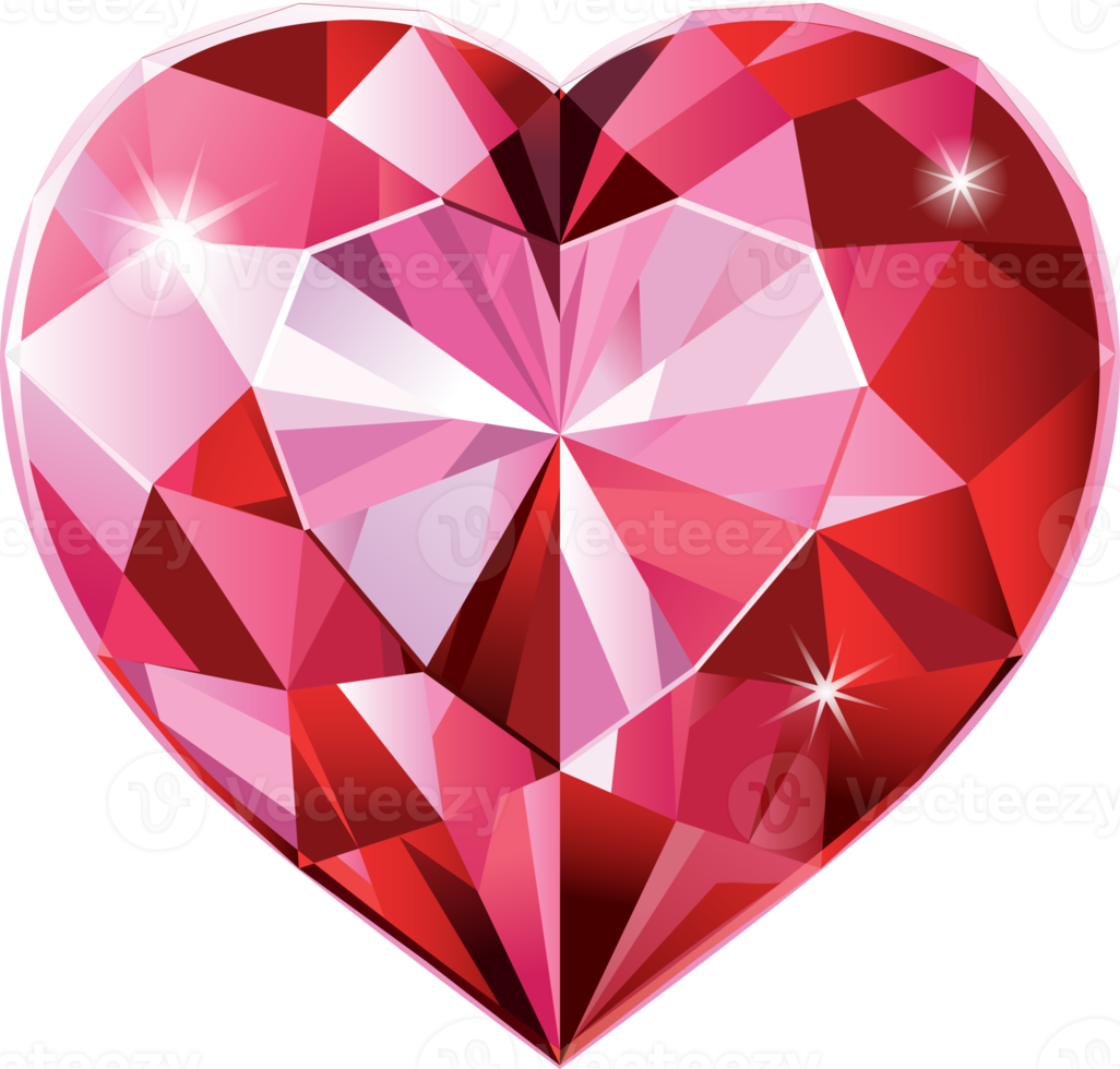 red diamond heart png
