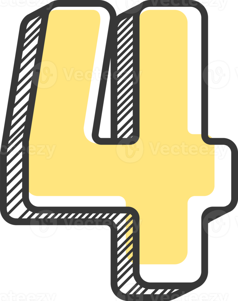 number marker colorful doodle style png