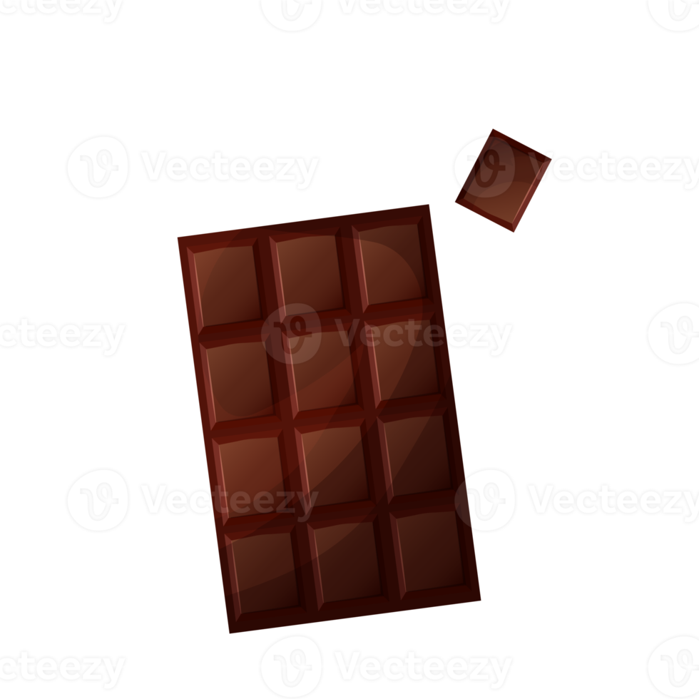 chocolate bar on transparent background in cartoon style png