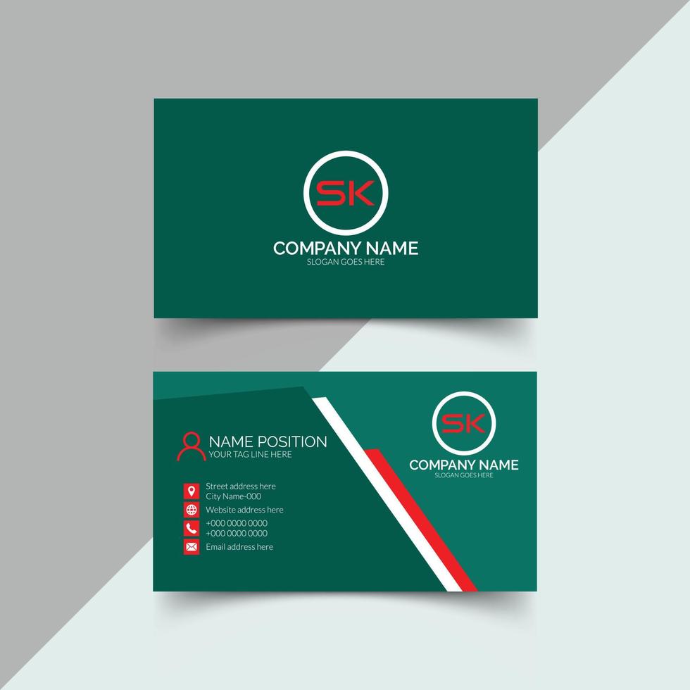 Business card design template with professional design vector