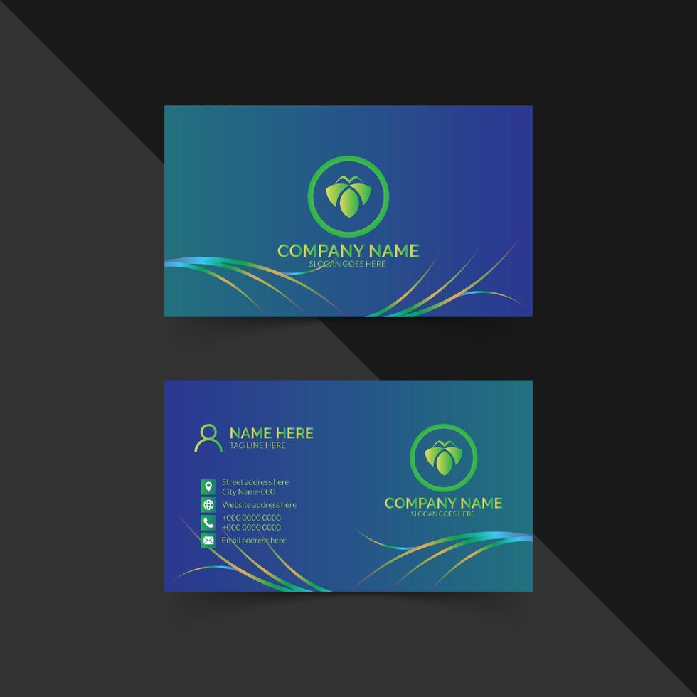 Stylish corporate business card template design vector