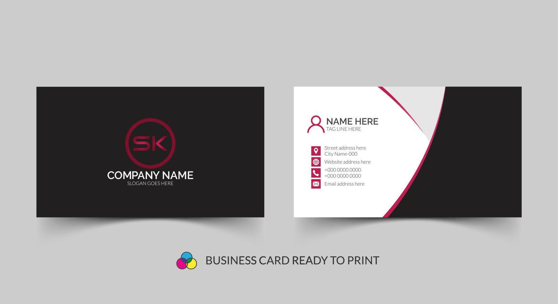 Stylish corporate business card template design vector