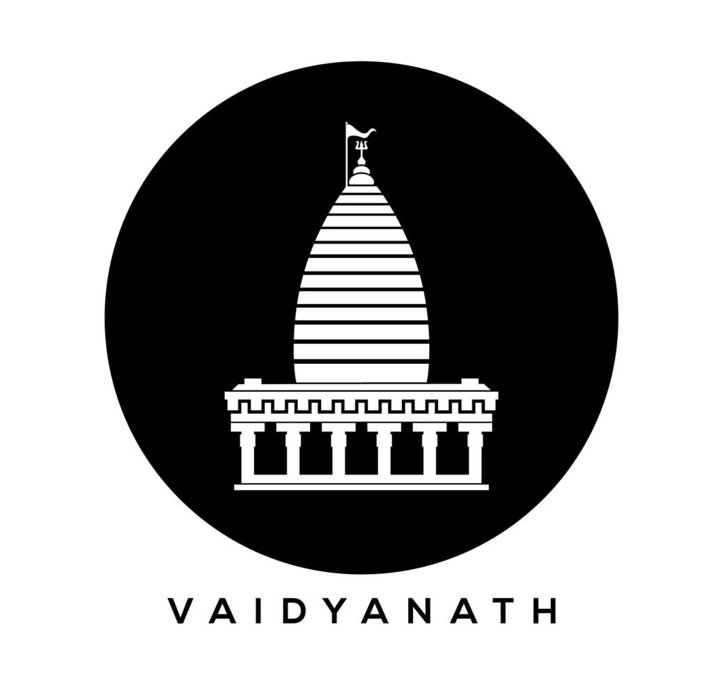 señor shiva vaidyanath templo vector icono. vaidyanath templo, deoghar, jharkhand icono .