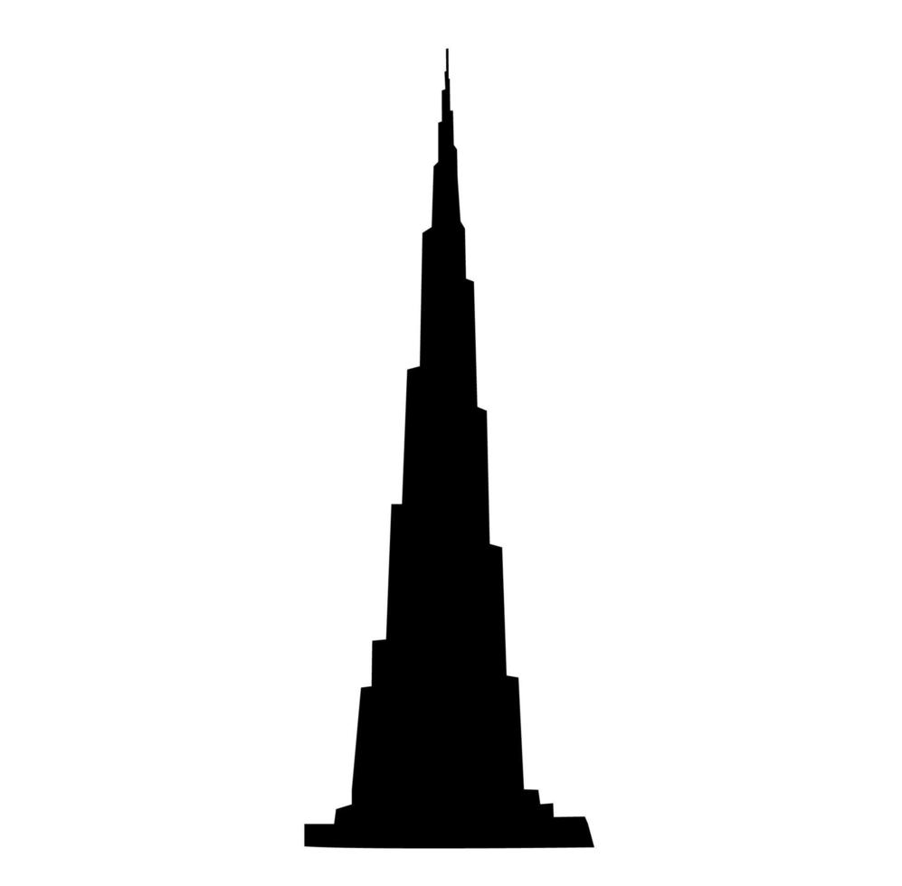 Burj Khalifa tower silhouette vector. Burj Khalifa vector icon.