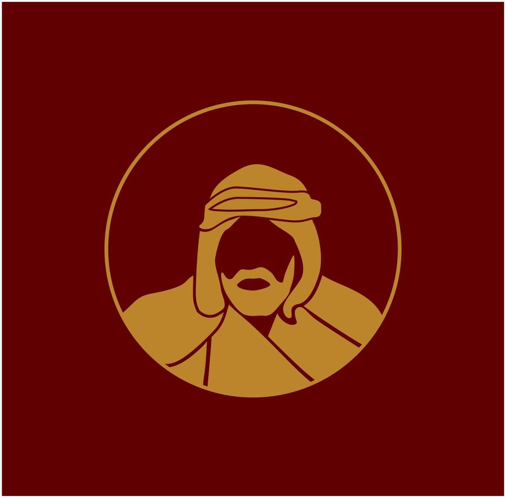 Gadge Maharaj face icon vector. Gadge Maharaj was a great person in India. vector