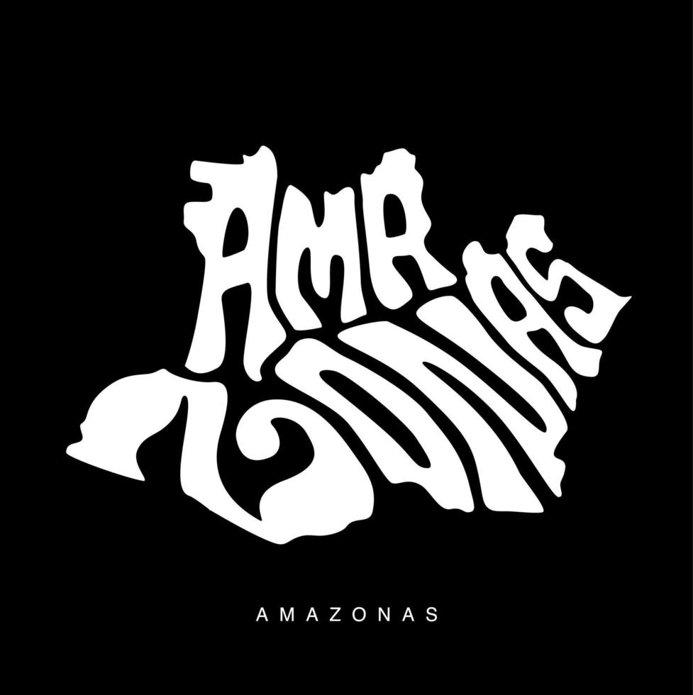 State of Amazonas map typography. Amazonas state lettering vector. vector
