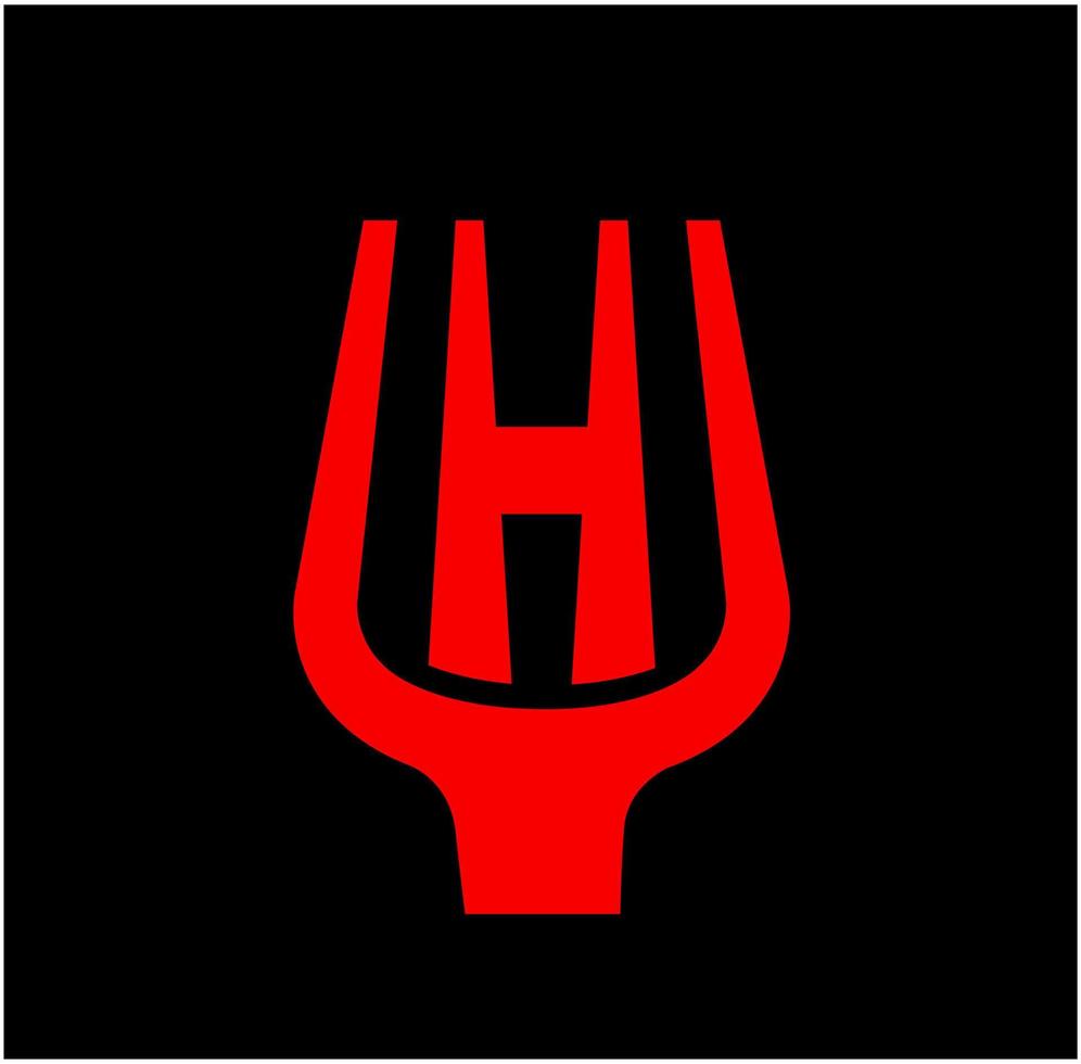 H letter with fork spoon. H spoon icon. vector