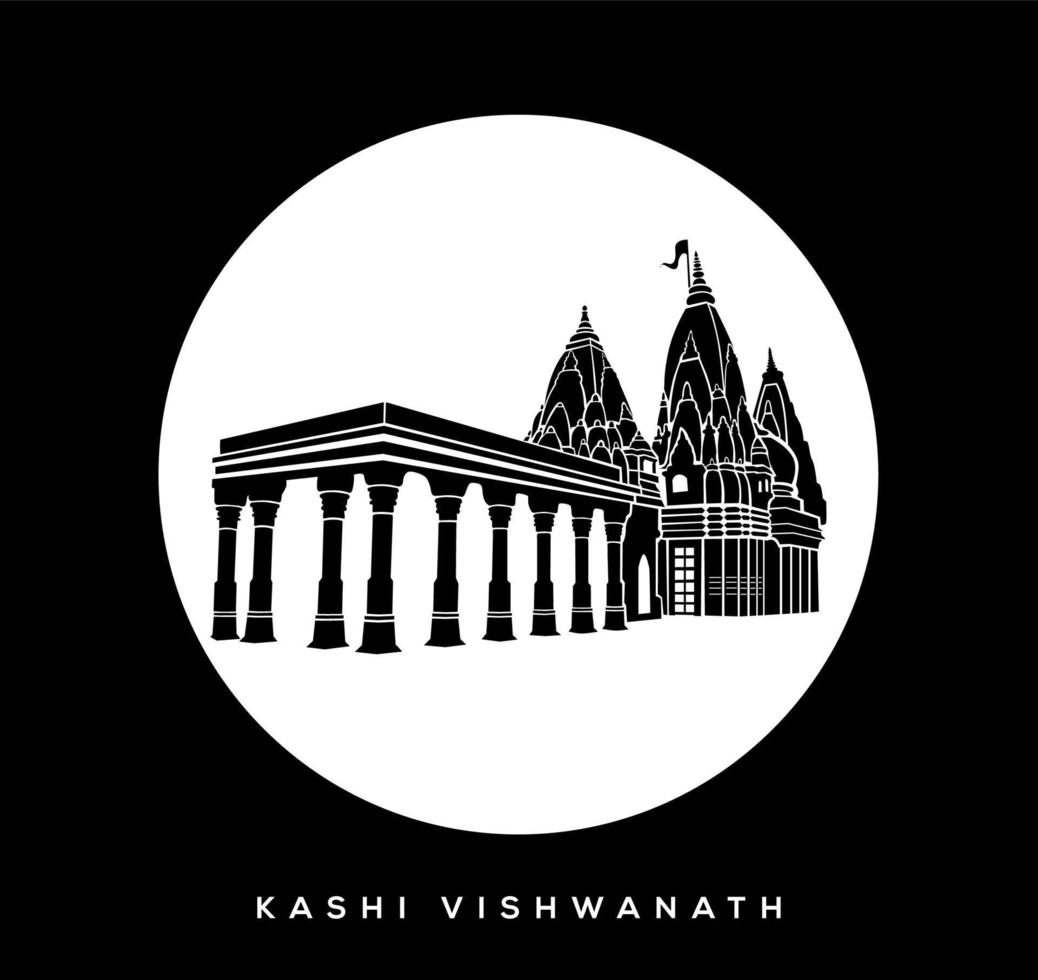 lord shiva Kashi Vishwanath Jyotirlinga temple vector icon. Kashi Vishwanath  temple symbol.