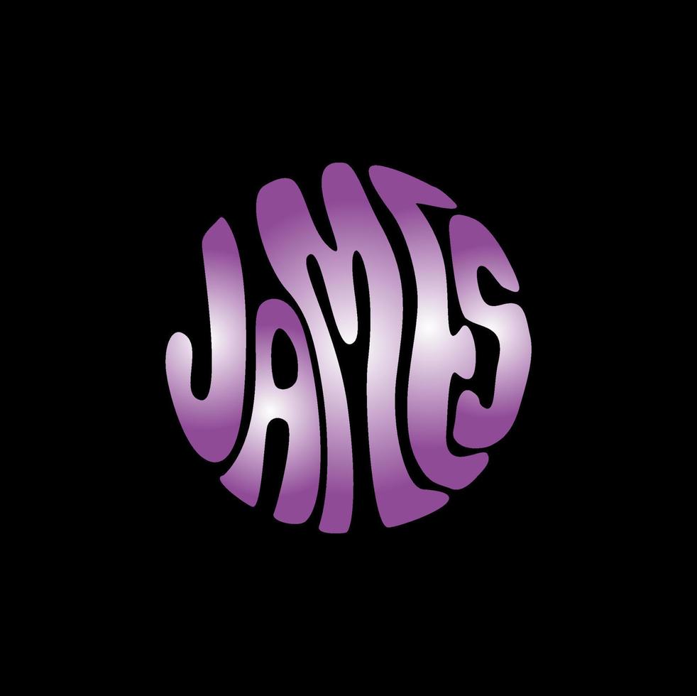 James written in round shape. vector