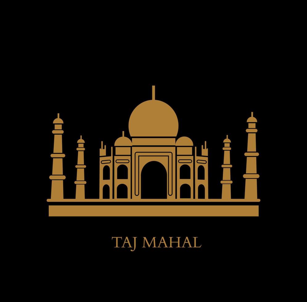 taj mahal vector icono en dorado color. taj mahal edificio gráfico símbolo.