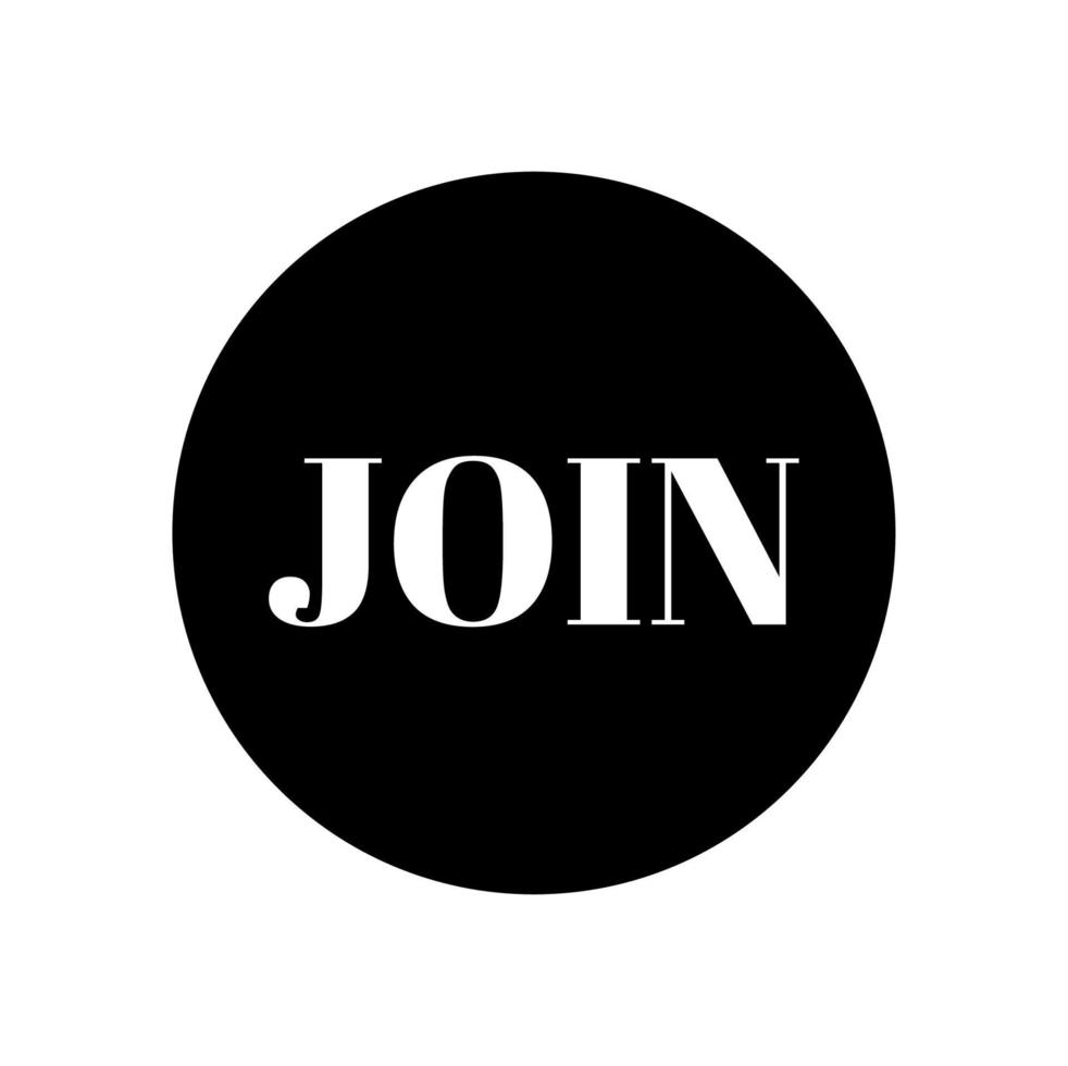 Join button vector icon. Join typography icon.