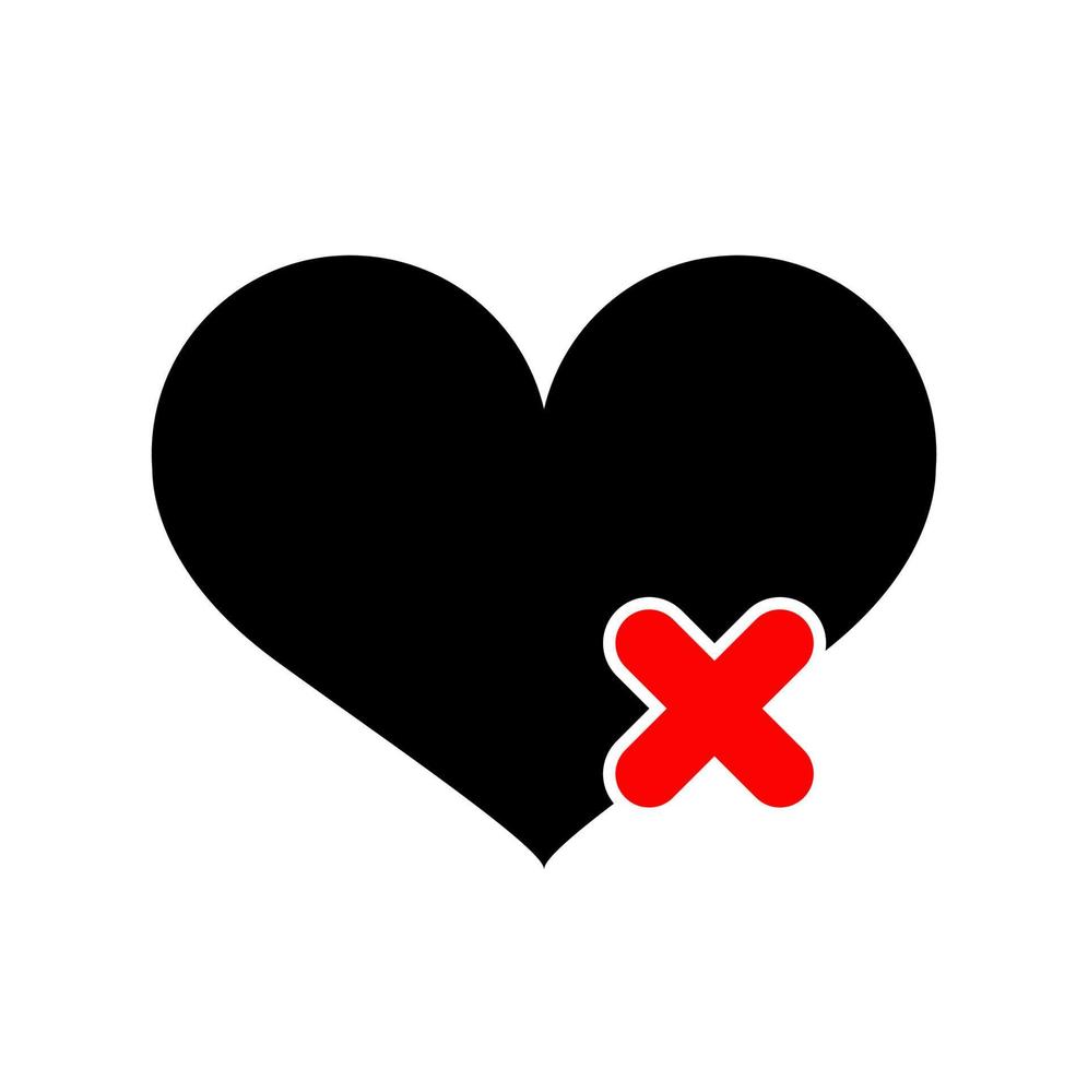 not allow love here icon. don't love here symbol. vector