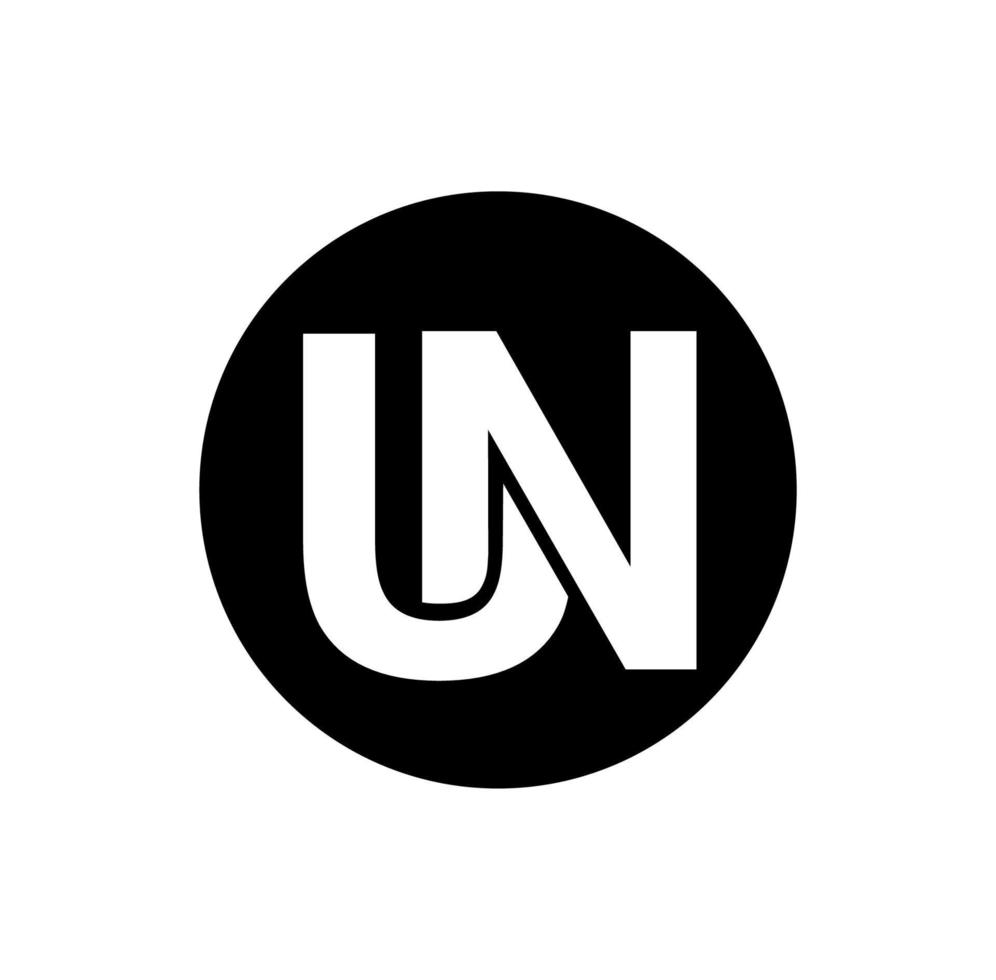 UN company name initial letters monogram. UN symbol. vector