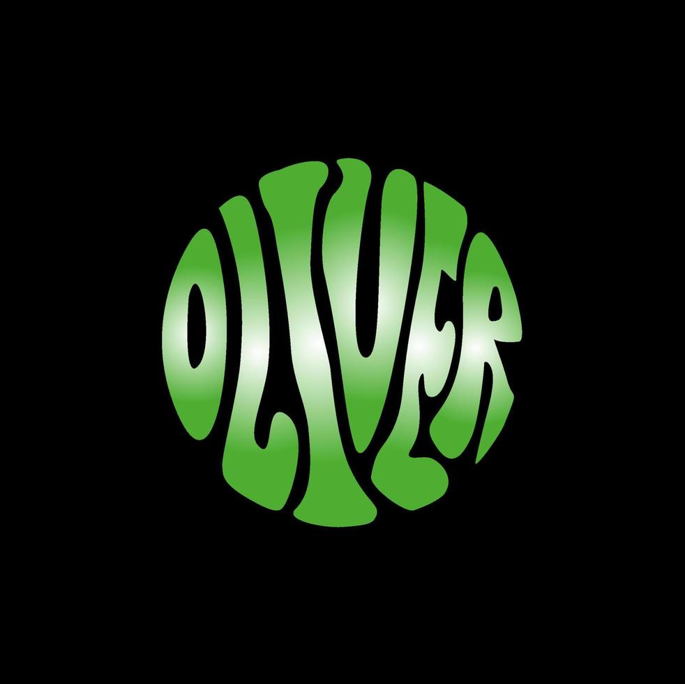 oliver lettering in round shape. vector