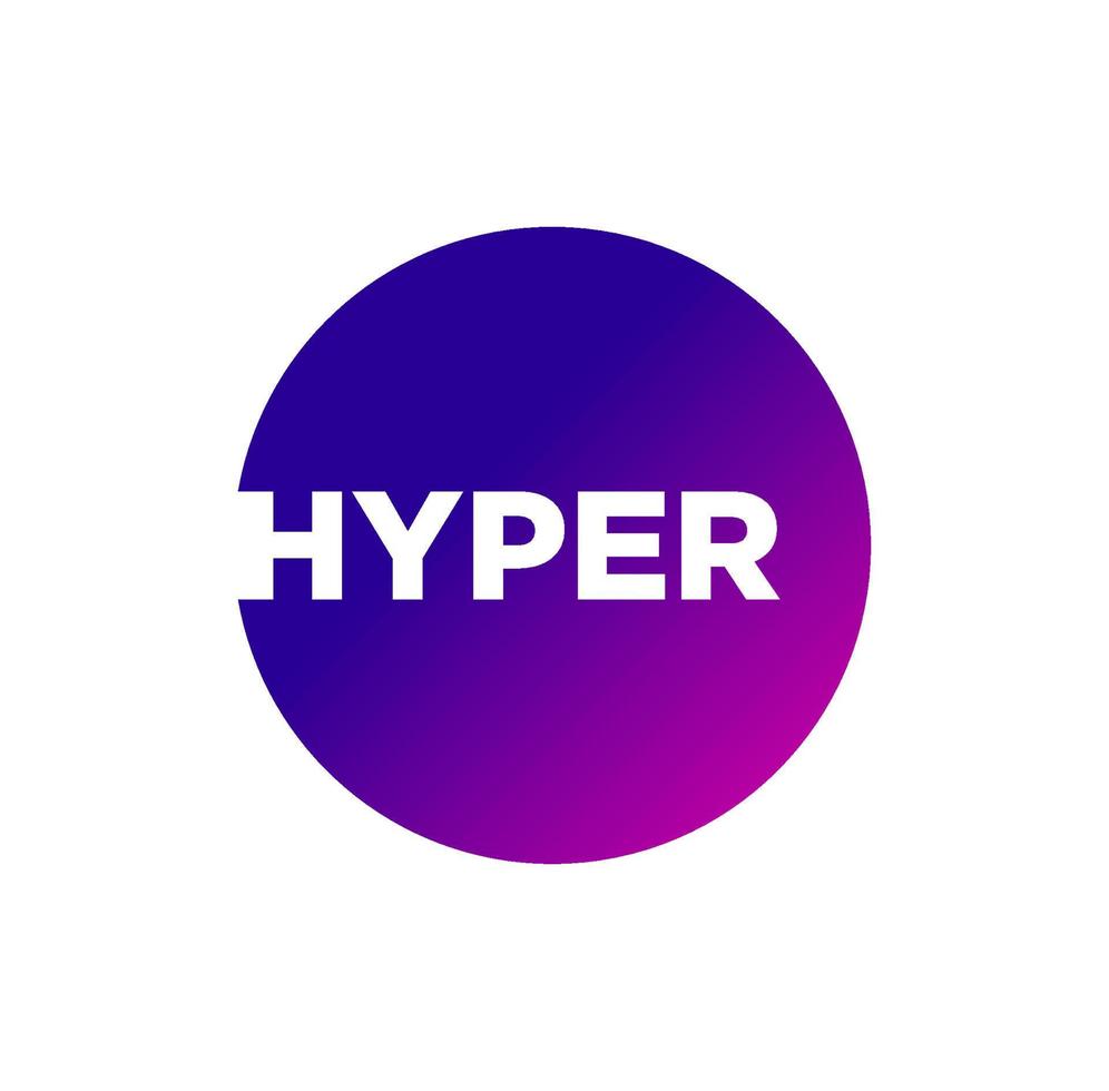 Hyper brand icon on colorful round. vector