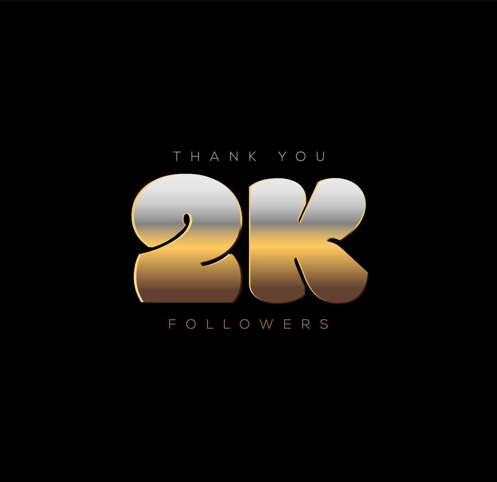 Thank You, 2k followers. thanking post to social media followers. vector