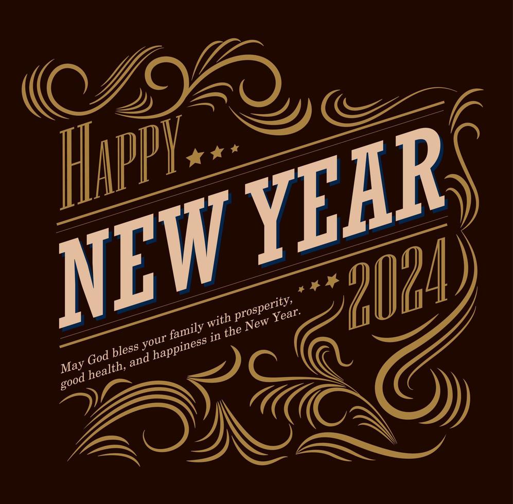 Happy new year 2024 greetings. 19619801 Vector Art at Vecteezy