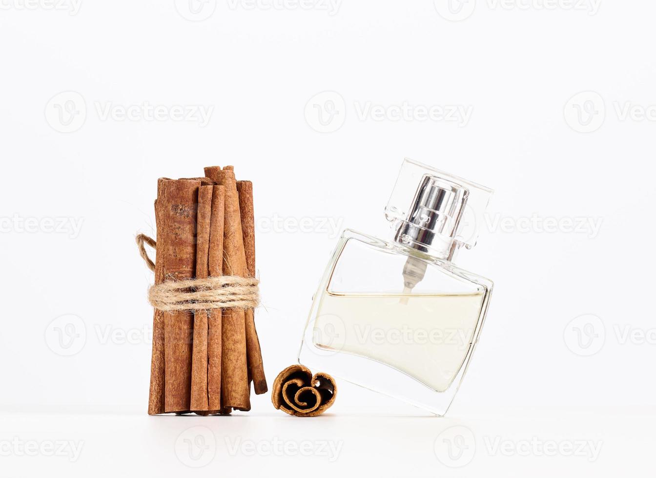 square glass perfume bottle on white background 19621016 Stock Photo at