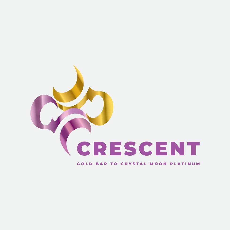 Crescent Shaped Dimensional Jewelry Logo vector