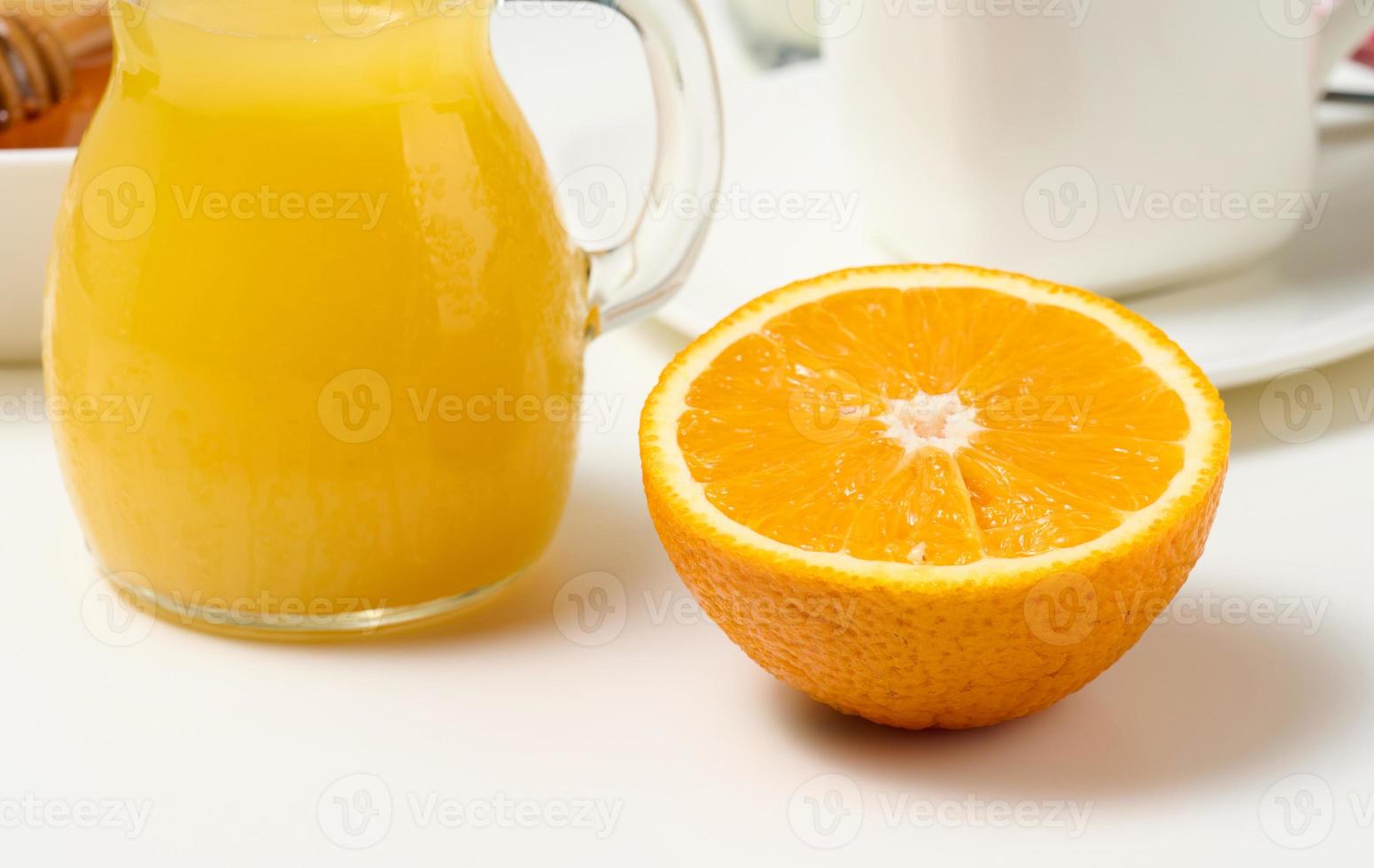 Pitcher of freshly squeezed orange juice Stock Photo