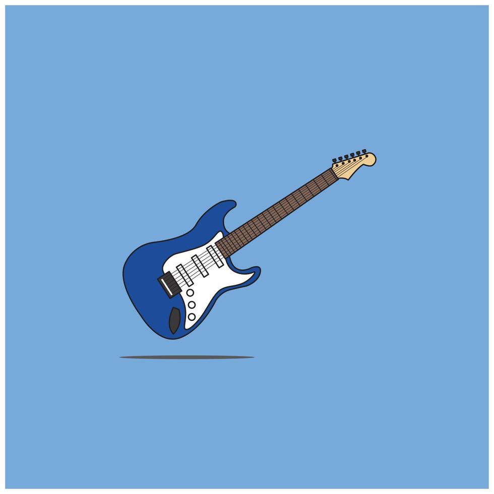 eléctrico guitarra plano vector ilustración. rock música instrumento