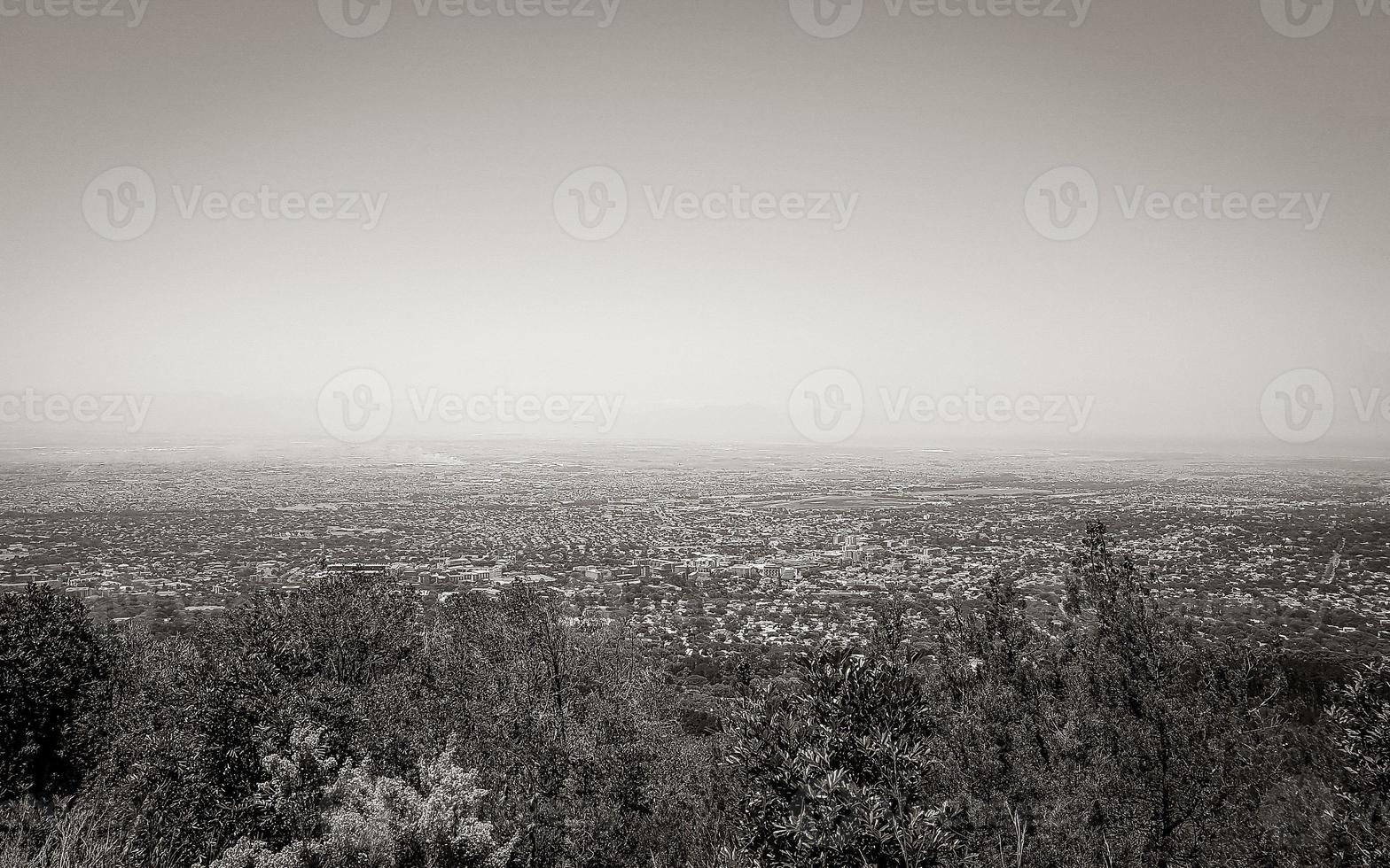 View from Table Mountain National Park Cape Town to Claremont. photo